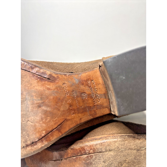 Rag & Bone Women’s Suede Ankle Booties Brown Slouch Western Style Leather Sole 6 - Picture 9 of 10